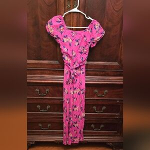 Floral Pink Girls Jumpsuit Size M